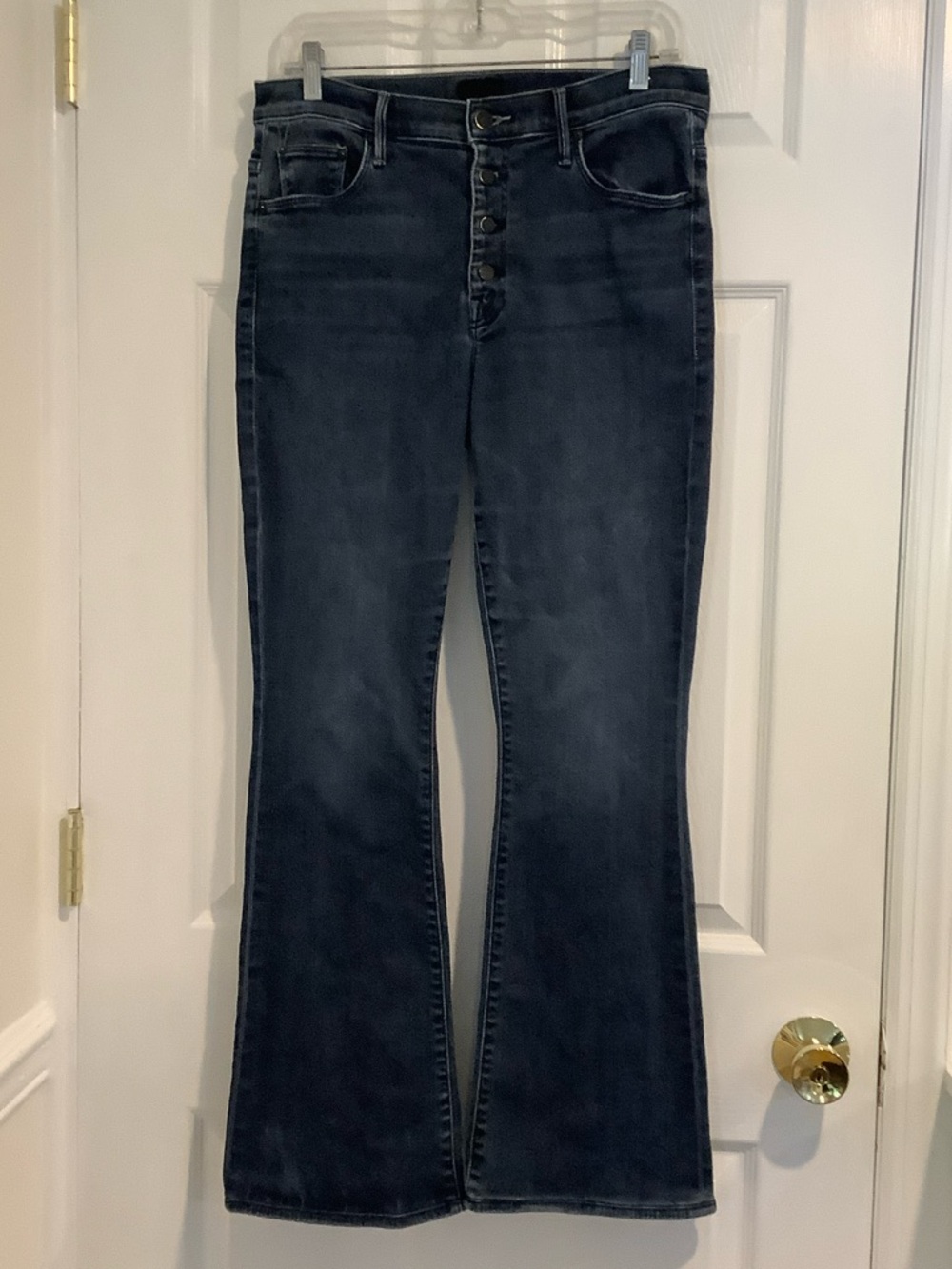 MOTHER The Pixie Weekender Night Tripper Mid Rise Flare Stretch Jeans 32